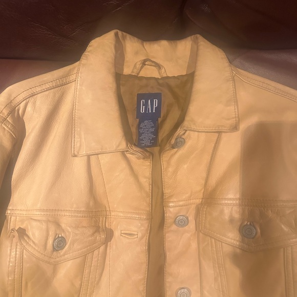 Limited edition, Gap mustard, genuine, leather jacket - Picture 3 of 7